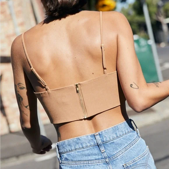 Athena Crop Top In Chestnut Bralette Bra - Picture 2 of 8